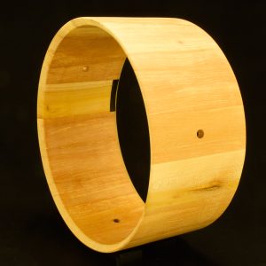 snare drum shell made from Alder wood staves