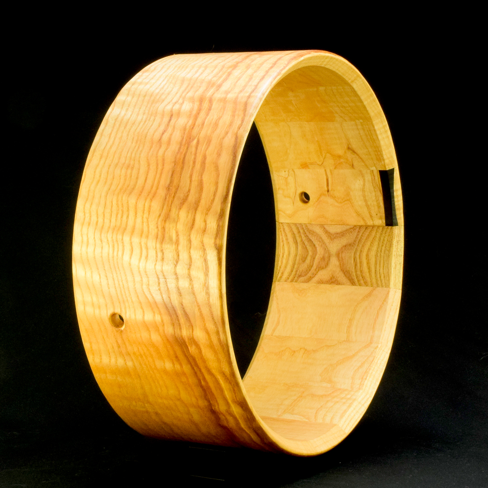Ash stave shell with real wood veneer