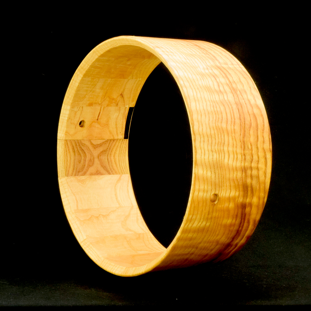 Ash stave shell with real wood veneer