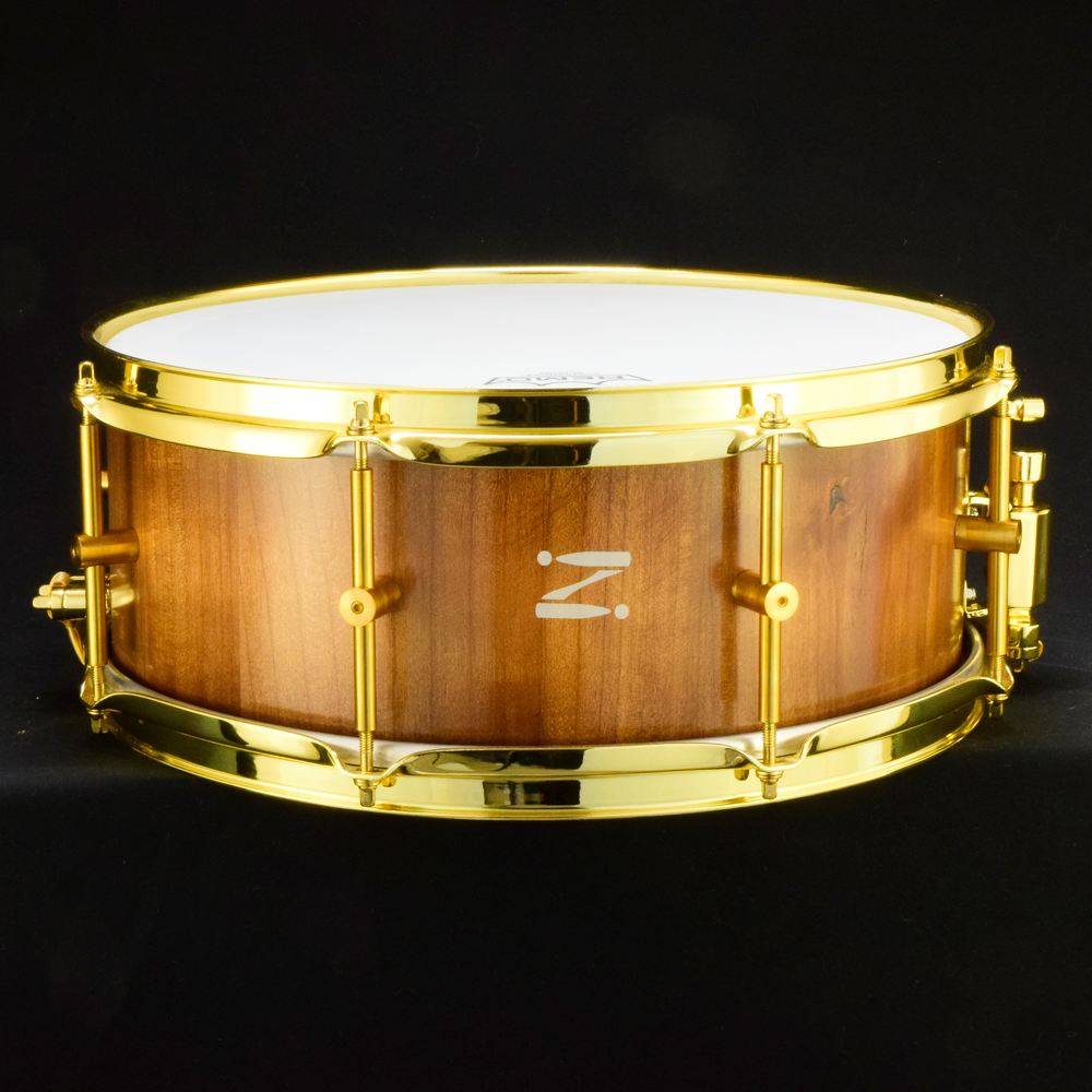 Cherry stave shell custom build snare drum made in the UK