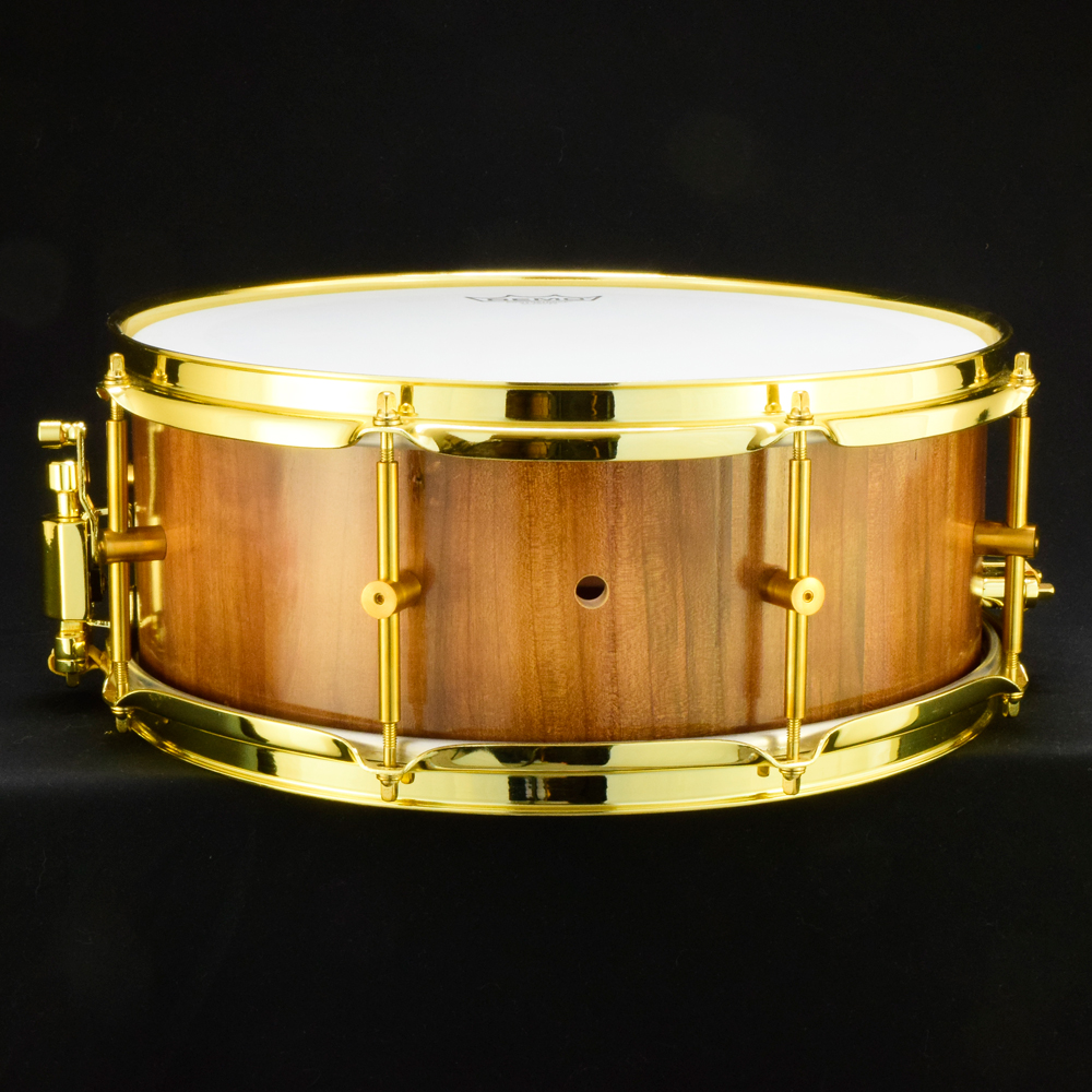 Cherry stave shell custom build snare drum made in the UK