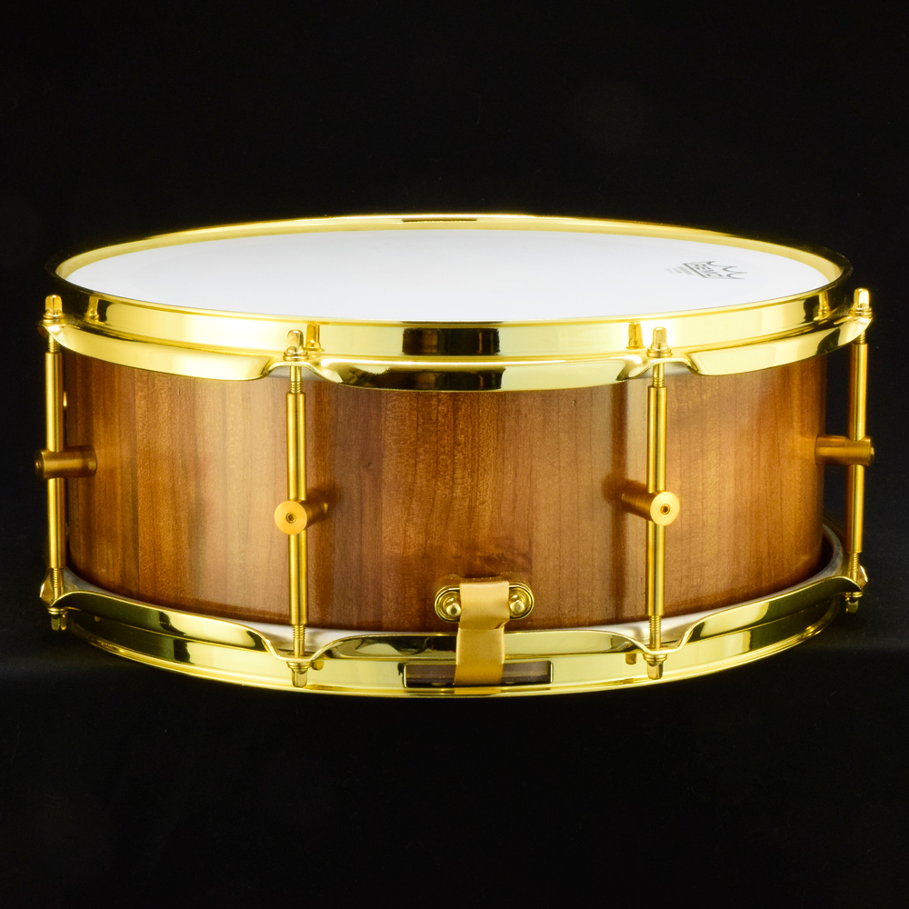 Cherry stave shell custom build snare drum made in the UK