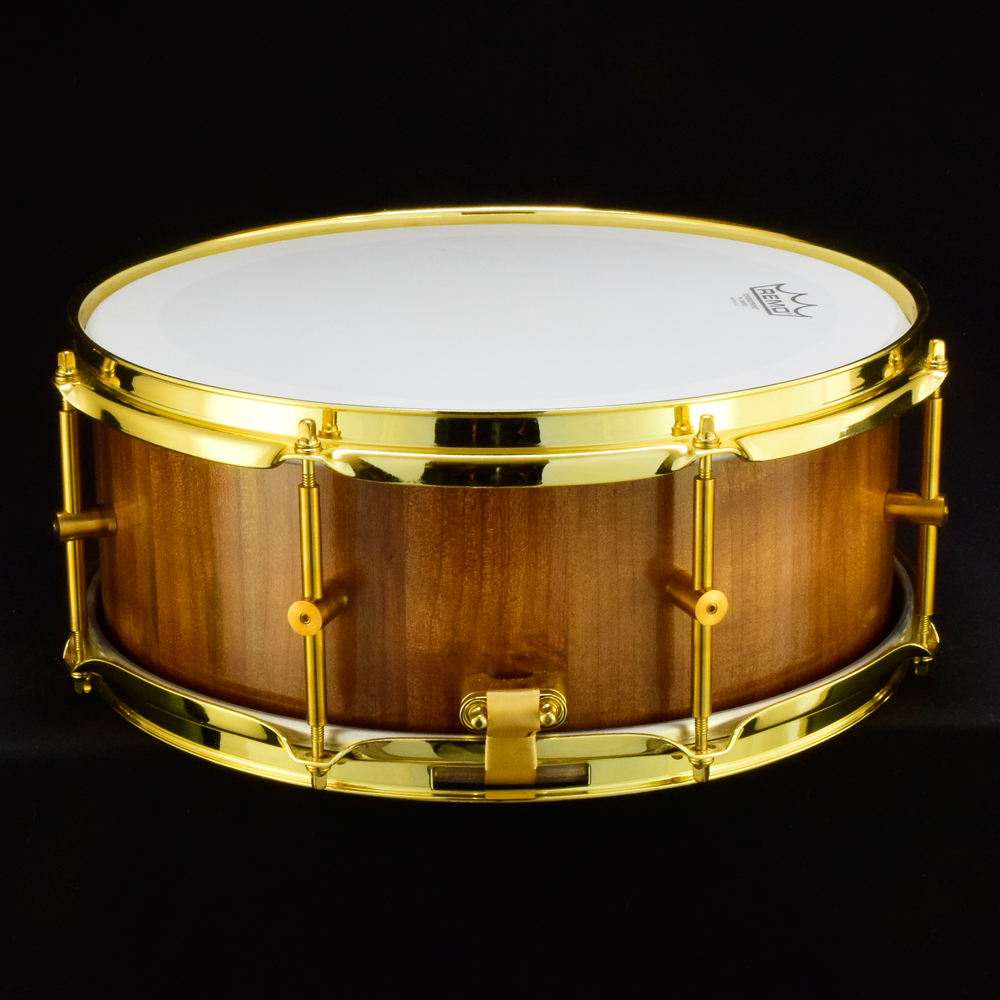 Cherry stave shell custom build snare drum made in the UK