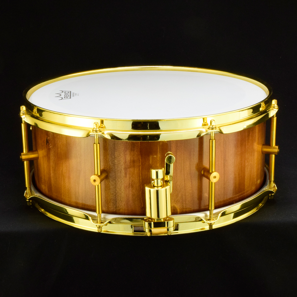 Cherry stave shell custom build snare drum made in the UK