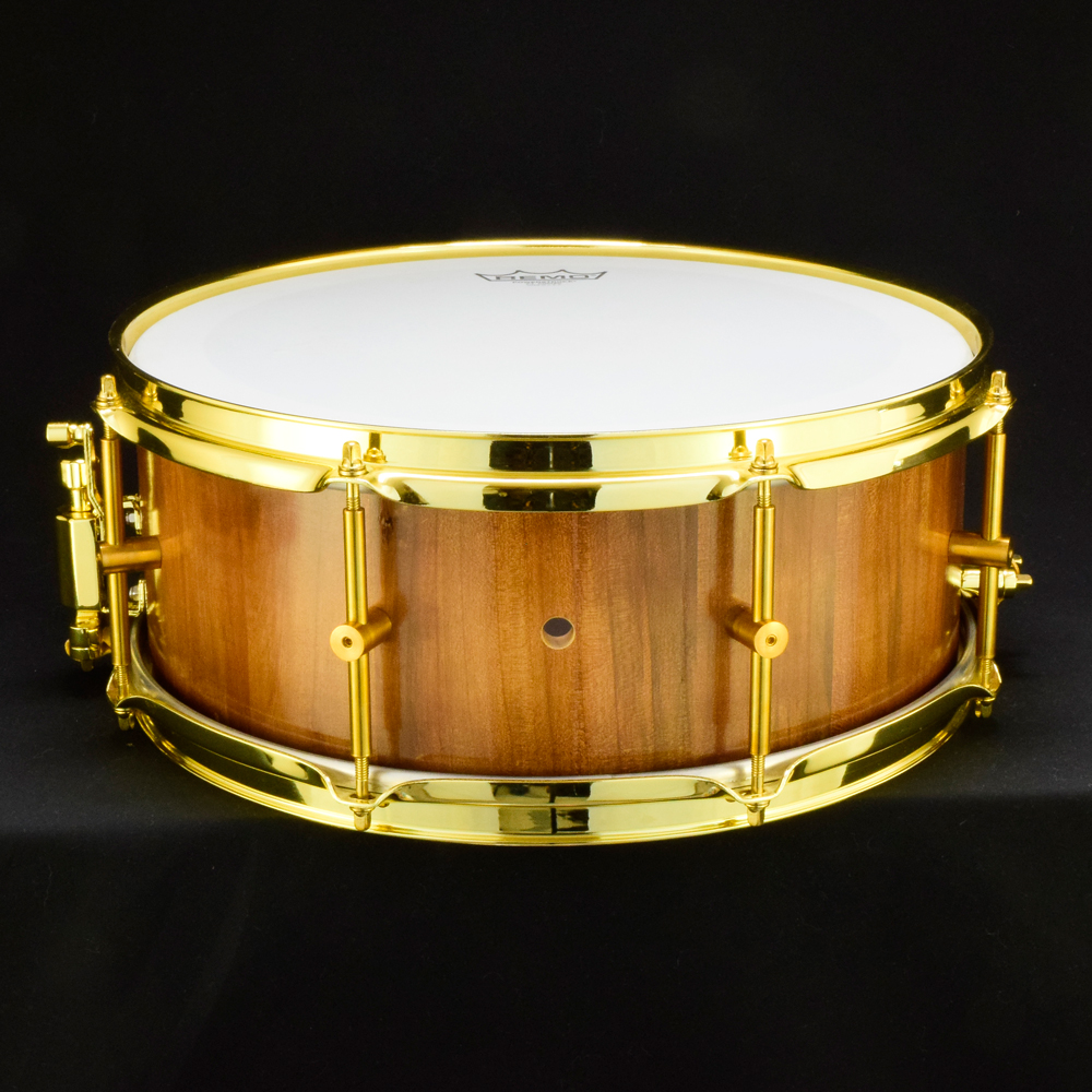 Cherry stave shell custom build snare drum made in the UK