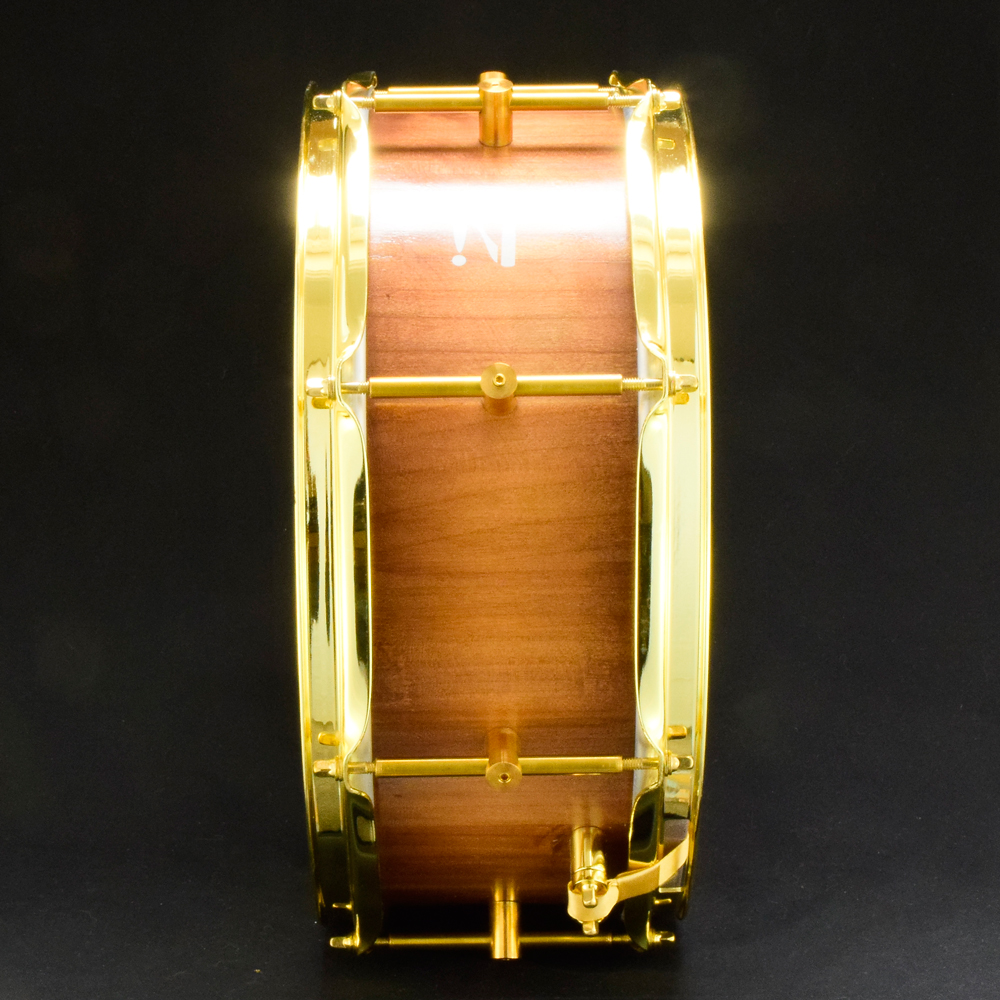 Cherry stave shell custom build snare drum made in the UK