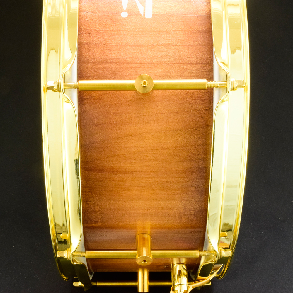 Cherry stave shell custom build snare drum made in the UK