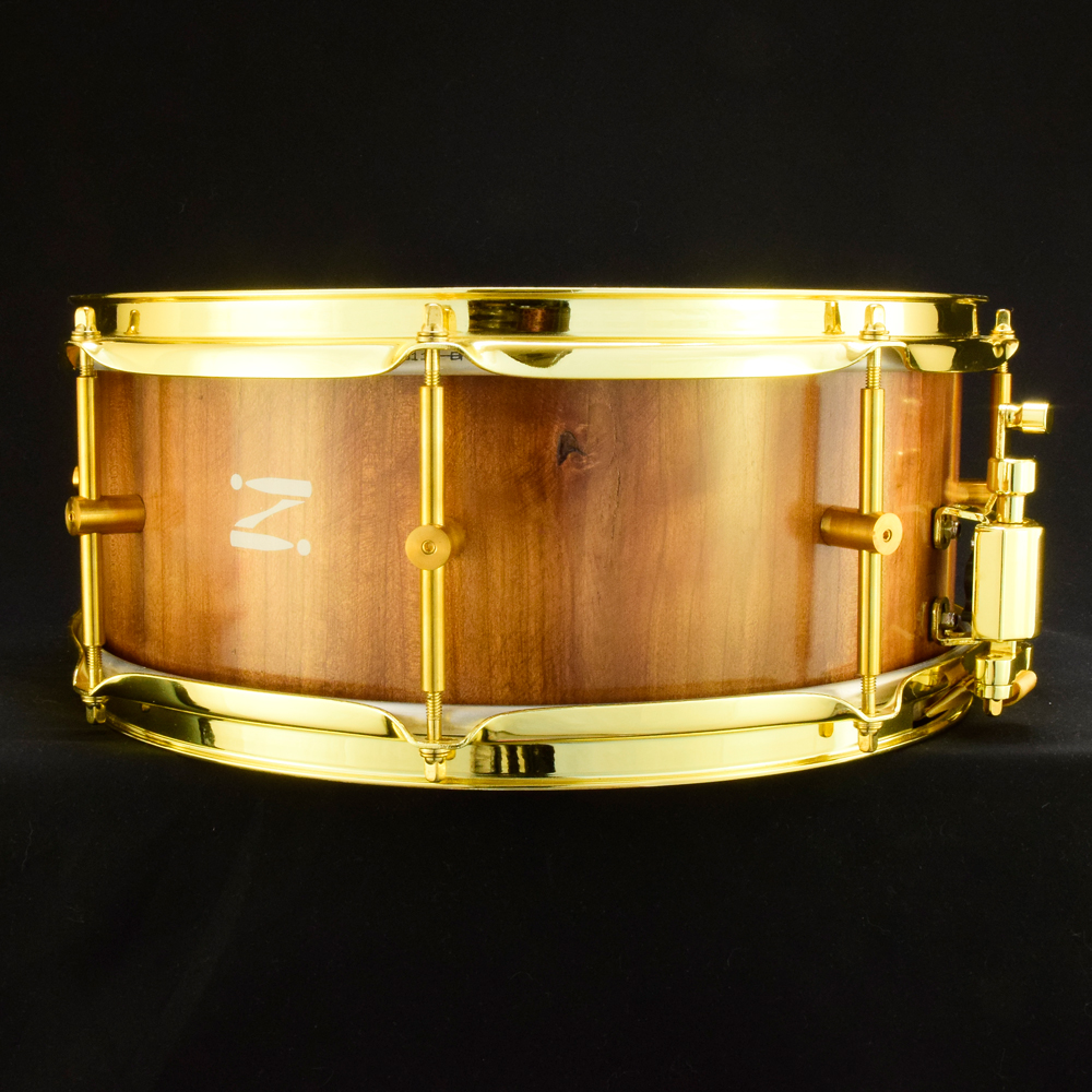 Cherry stave shell custom build snare drum made in the UK