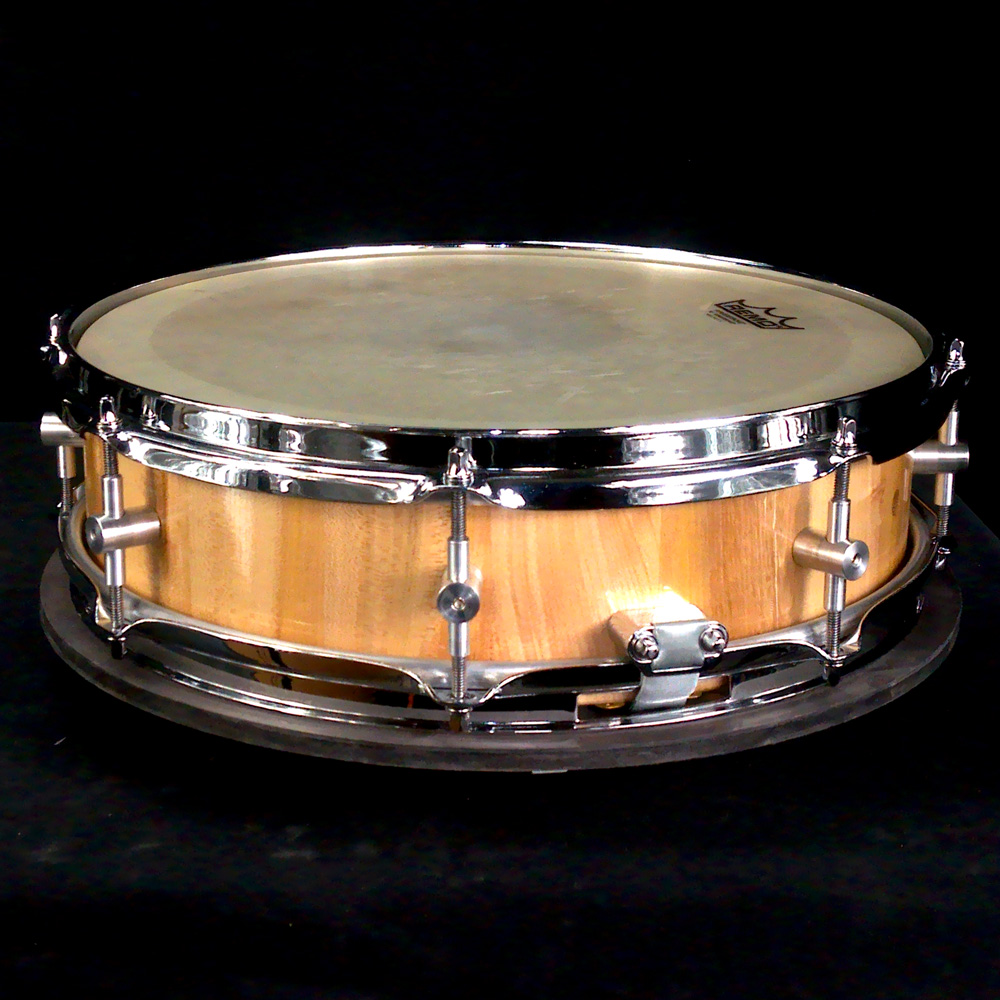 piccolo snare 14x4 inches, handmade in the UK, Elm stave shell