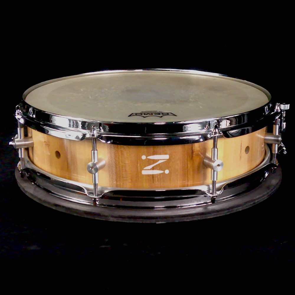 piccolo snare 14x4 inches, handmade in the UK, Elm stave shell