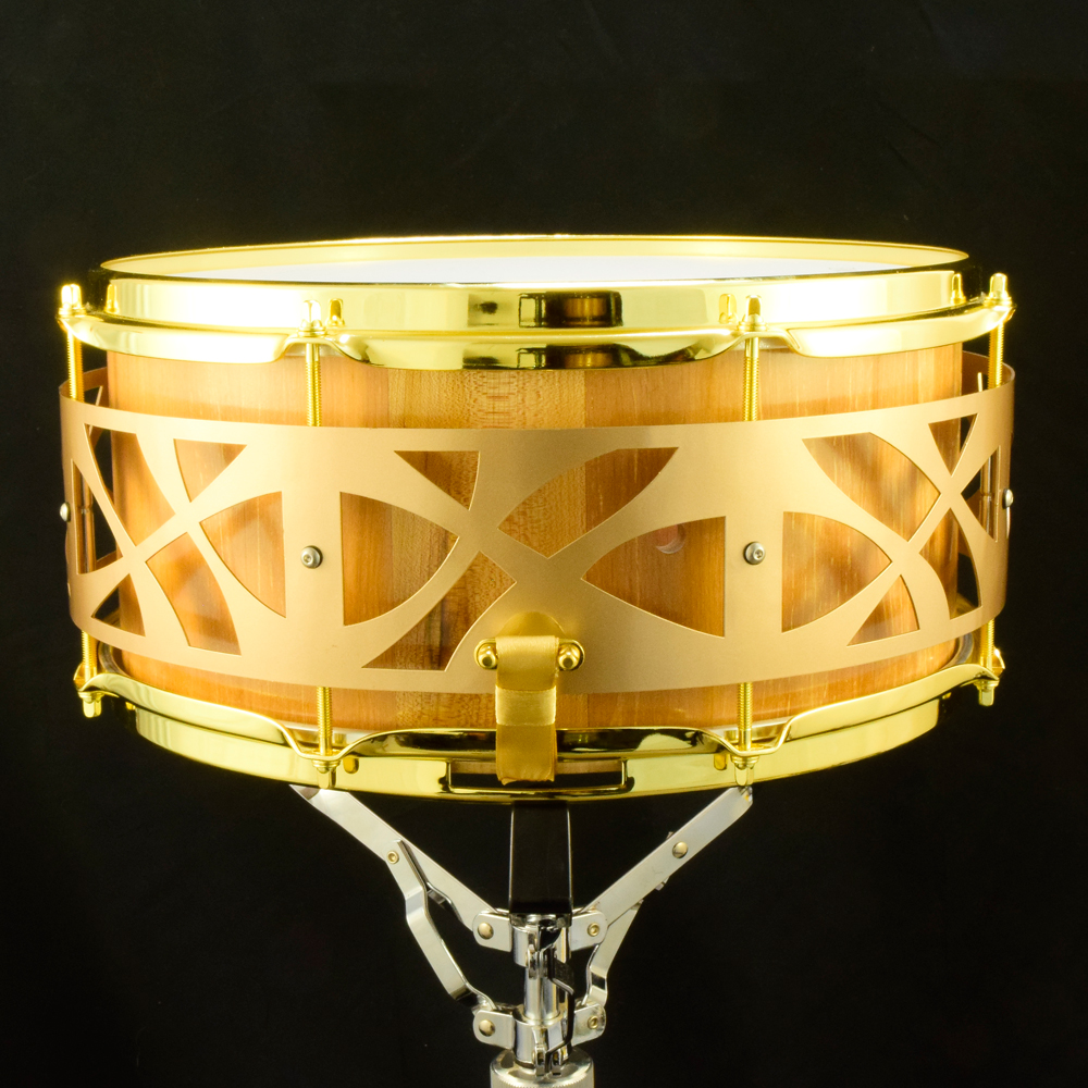 Alder stave free-floating 14x6.5 inches, gold hardware