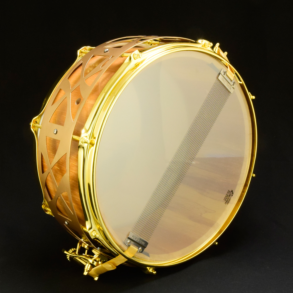 Alder stave free-floating 14x6.5 inches, gold hardware