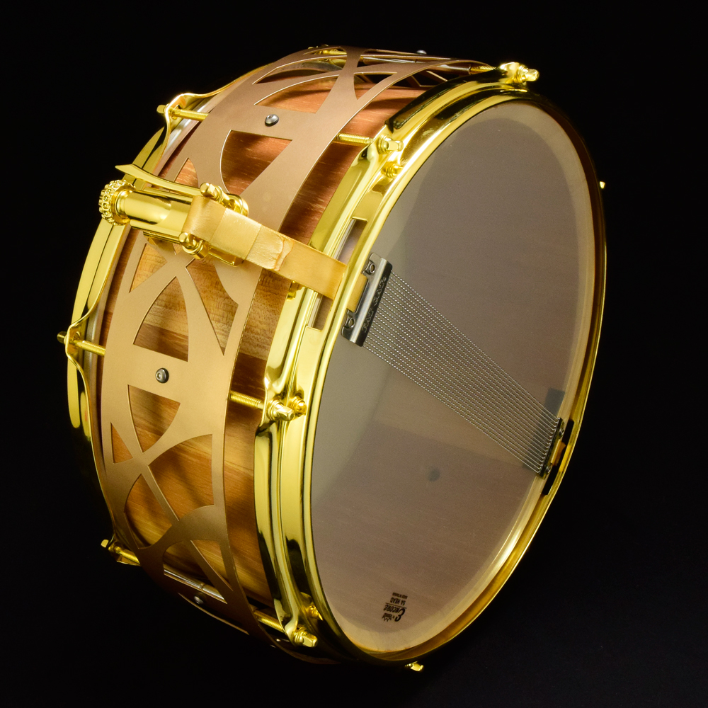 Alder stave free-floating 14x6.5 inches, gold hardware