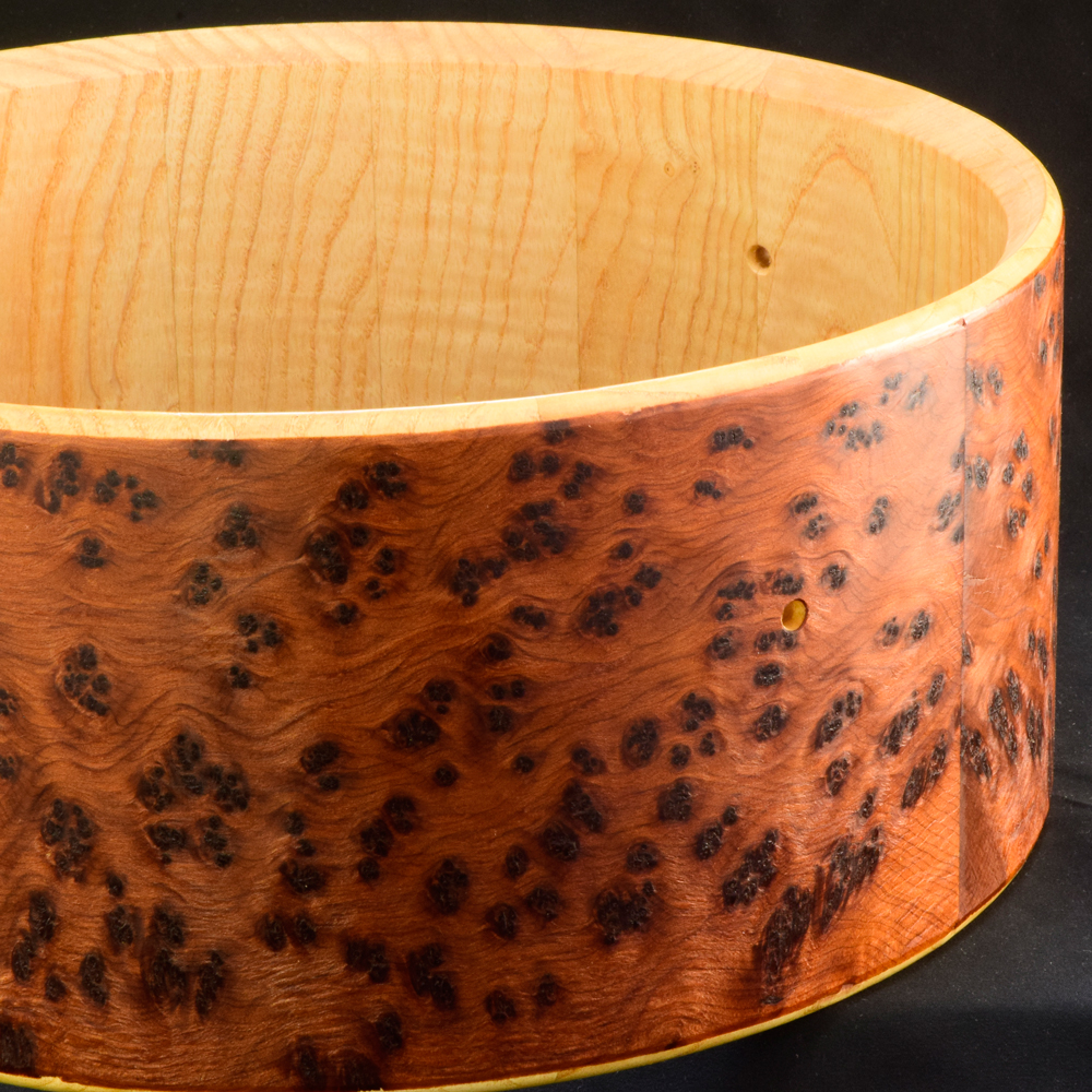 Thuja burl veneer over Ash stave shell - Image 4