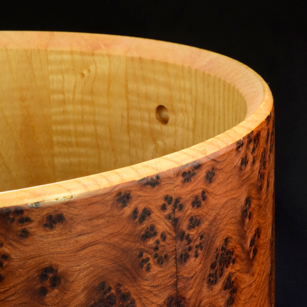 Thuja burl veneer over Ash stave shell - Image 13