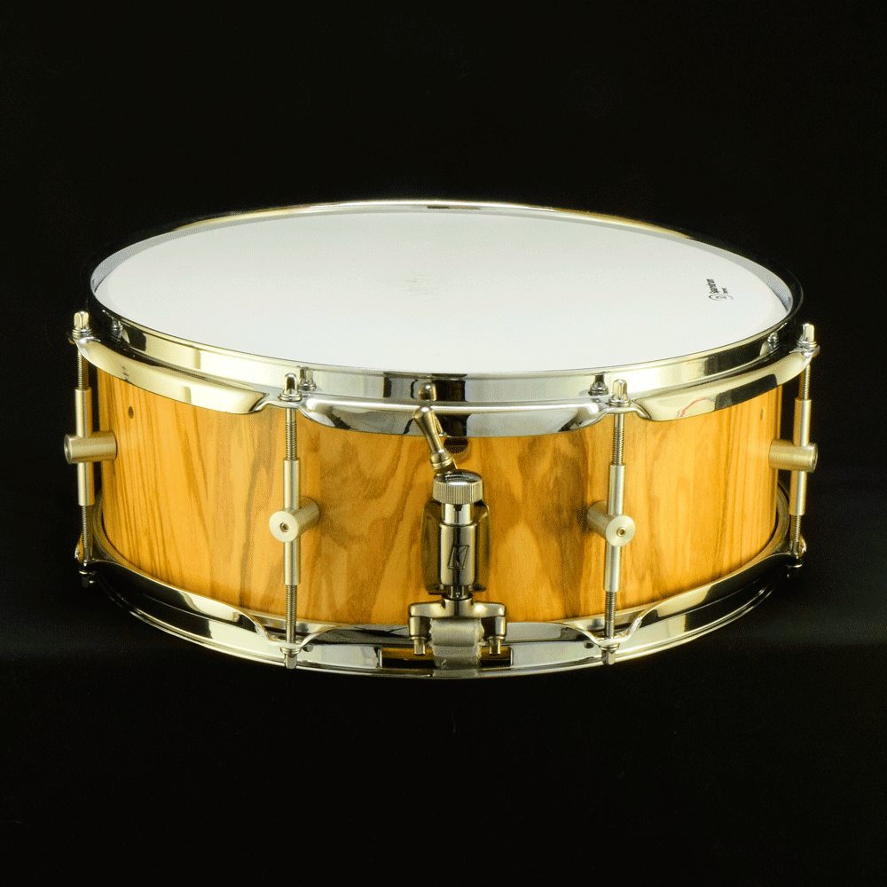Olivewood snare with free-floating tube lugs