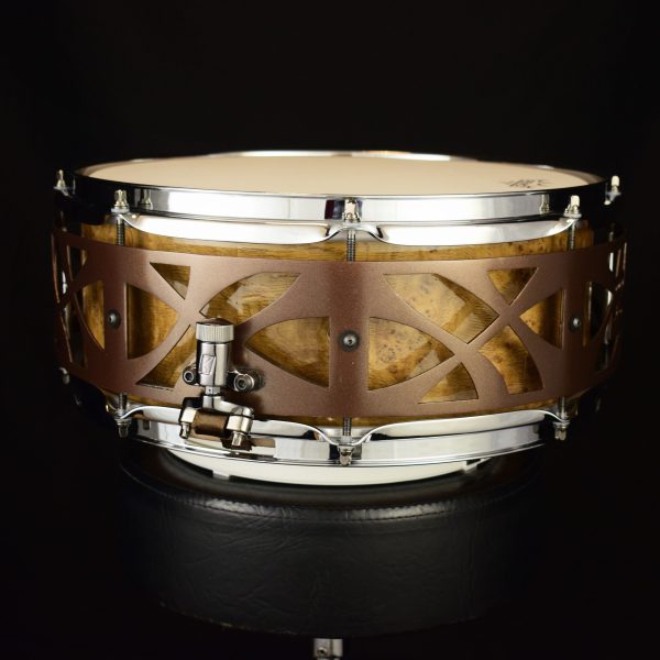 Ash / Beech, Oak burl veneer, mettalic brown 14"x5.5" - Image 5