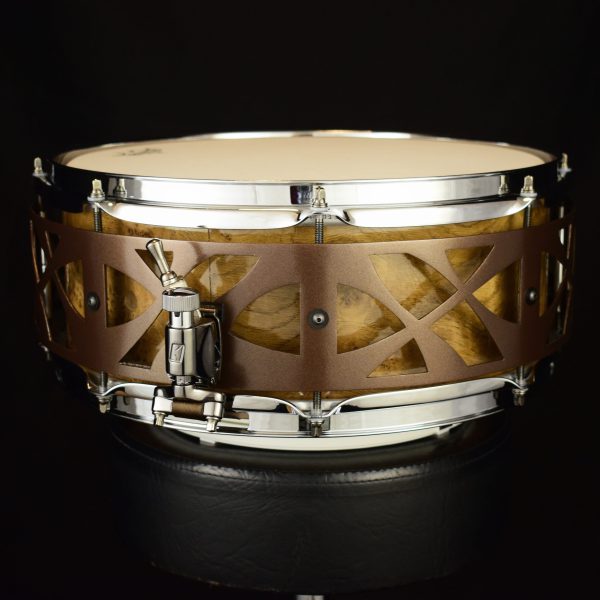 Ash / Beech, Oak burl veneer, mettalic brown 14"x5.5" - Image 3